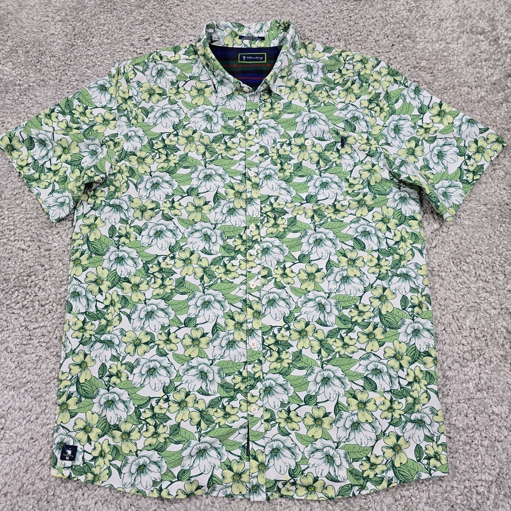 William Murray Mens Floral Button Down‎ Shirt Size XL Green Golf Resort Tropical